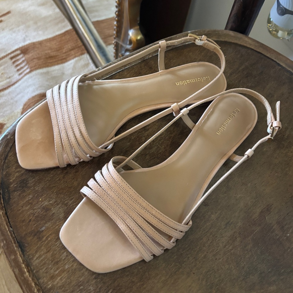 Reformation Millie Lattice Flat Sandal